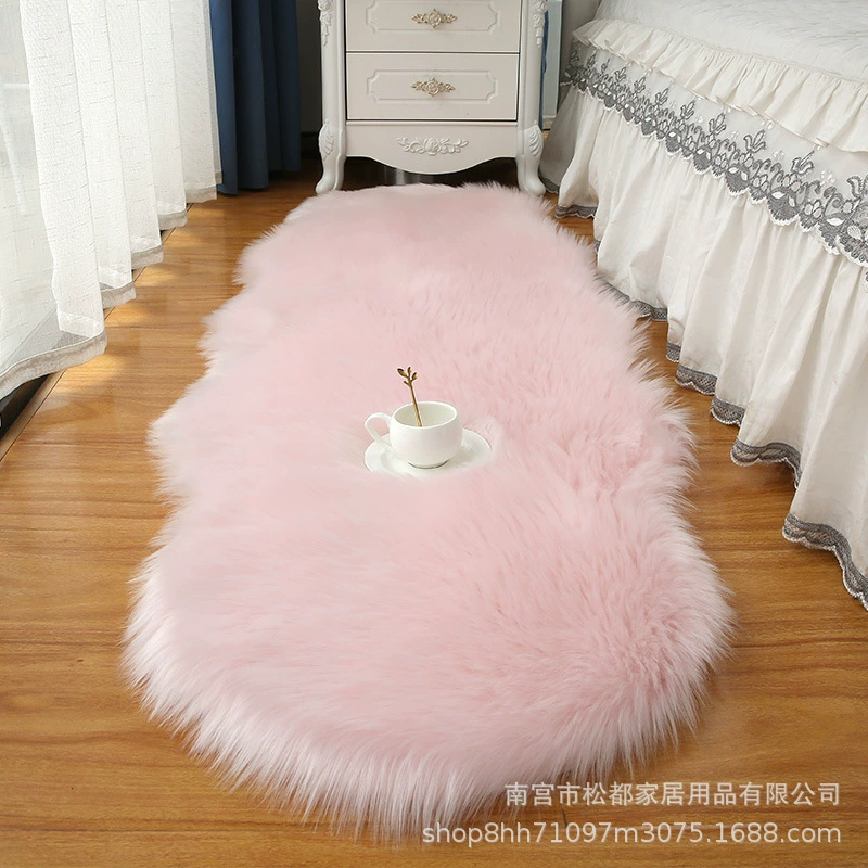 Ковер из искусственной шерсти плюшевый ковер для спальни одеяло кровати сиденье диван коврик неправильной формы коврик
