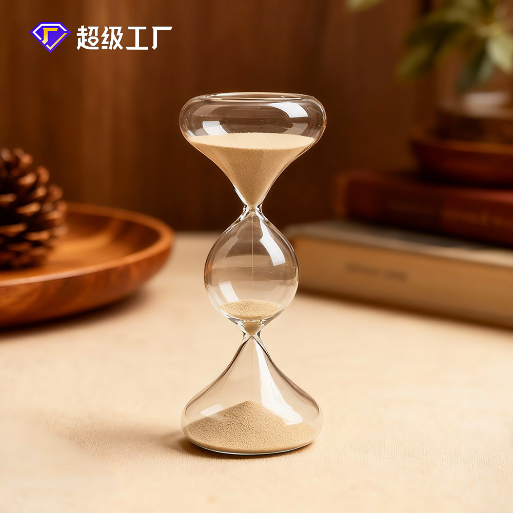 Reloj de arena de vidrio creativo de tres capas de geometría reloj de arena cronometrador de decoración de hogar nórdico al por mayor fábrica