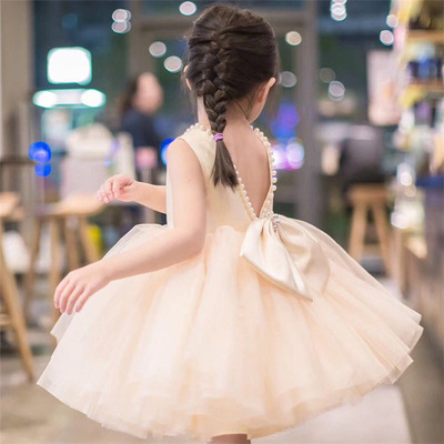 女童公主裙礼服儿童婚纱花童礼服主持人钢琴演出服蓬蓬纱裙主持人