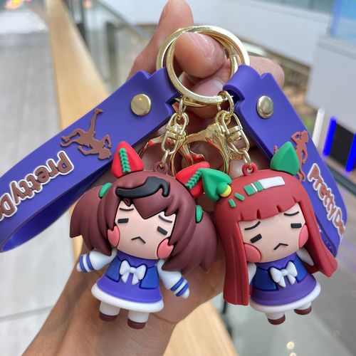 Horse Racing Girl Keychain Game Merch Figure Cartoon Plush Backpack Charms Car Keychain Small Gift Wholesale