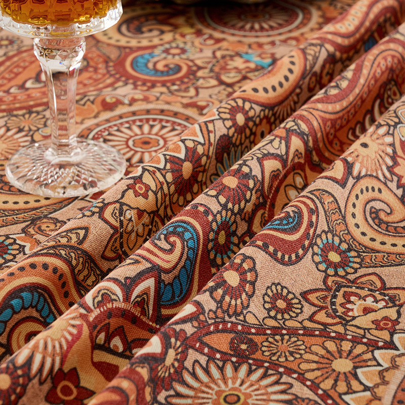 Transfronterizo bohemia tela de mesa impermeable a prueba de polvo tela de mesa resistente al desgaste impresión digital atmósfera sensación de tela decorativa nueva