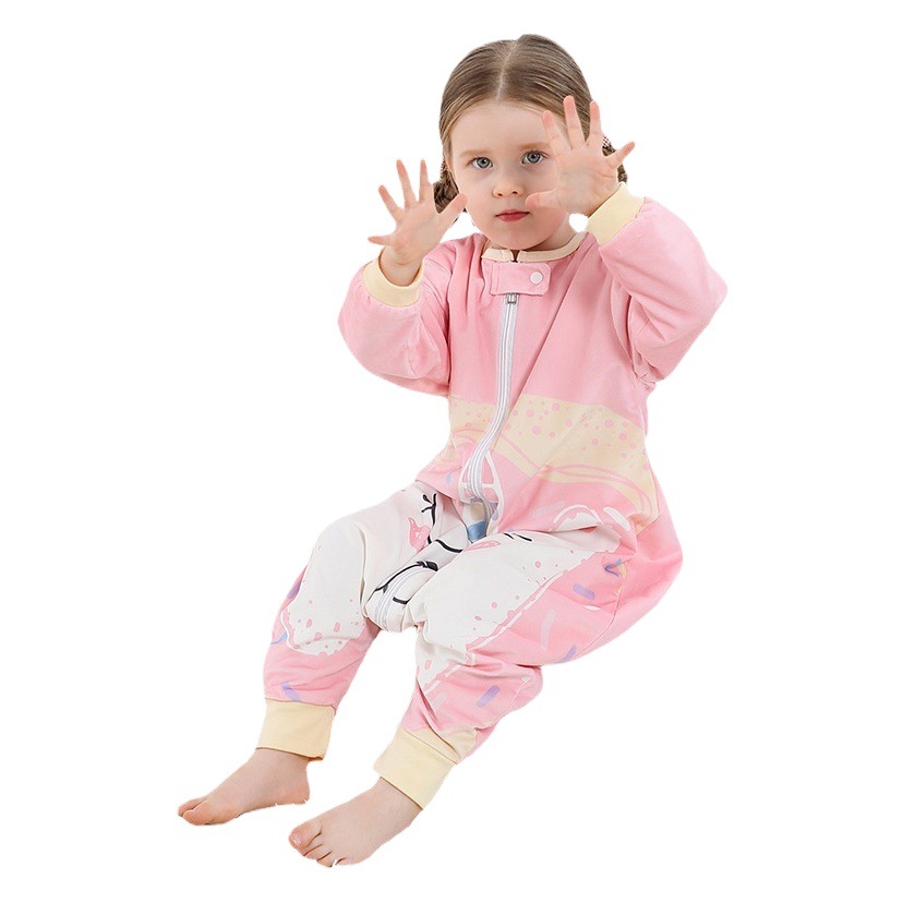 MICHLEY transfronterizo nuevo saco de dormir de primavera y otoño de los niños de pierna dividida saco de dormir mono del bebé pijamas de los niños