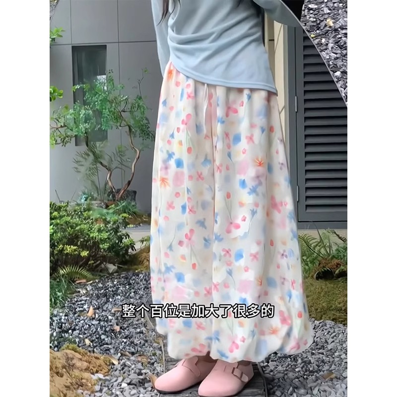 花のつぼみのスカートのズボンの女性の夏の大きいサイズの太っているmmはやせています。|undefined