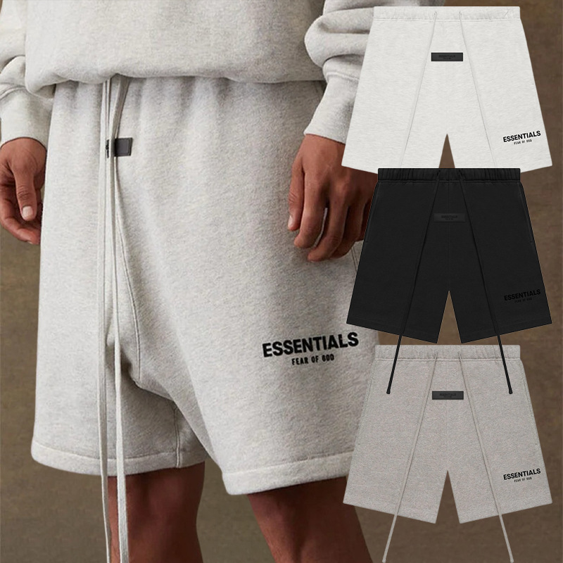 Cross-Border In-Stock Summer Shorts Essentials 22Ss Second Line American Fashion Brand Eighth Season Velvet Ess Shorts