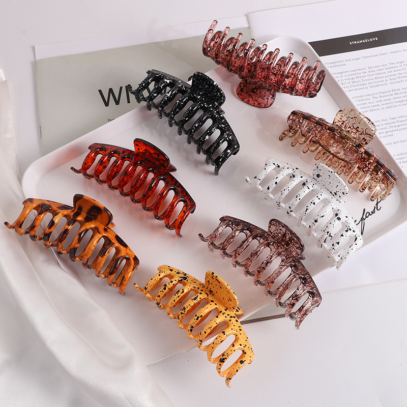 Casual Color Block Solid Color Plastic Resin Hair Claws display picture 1