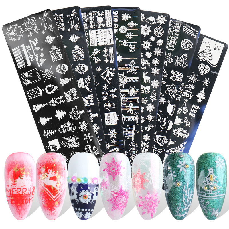 2022 cross-border nail art impression ins Christmas nail art transfer nail template snowflake Christmas elk print 2022 cross-border nail art impression ins Christmas nail art transfer nail template snowflake Christmas elk print
