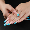 Glue, long square nail stickers, fake nails for manicure, gradient, European style, ready-made product