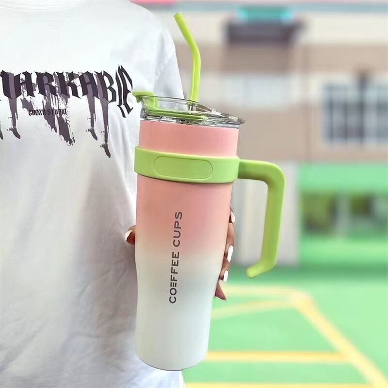 巨无霸40oz汽车保温杯女生高颜值带吸管冰霸杯大容量水杯网红杯子|undefined