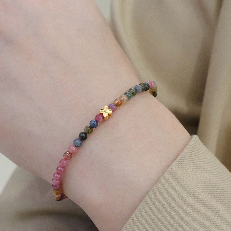 Small peach blossom tourmaline bracelet