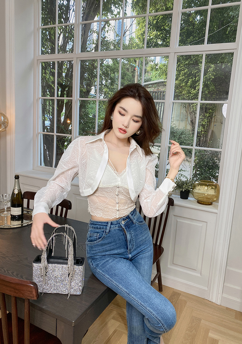 Áo khoác cardigan ngắn chống nắng mỏng nhẹ mặc trong nhà điều hòa — Màu đen chi tiết 1