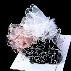 Pearl wave fabric wave flower fabric lotus leaf edge pleated packaging material packaging paper flower paper fresh flower edge flower bundle net fabric lining