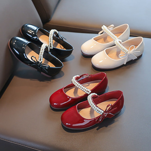 Girls Soft Soled Princess Shoes 2025 Spring Autumn Summer New Children's Leather Shoes Doudou Korean Style Baby Flat Shoes