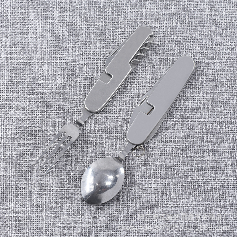 多功能餐具小刀 户外多功能小刀 6开野外组合工具