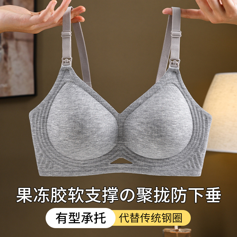 October Mommy [2-Pack] Nursing Bra with Top Opening for Breastfeeding, Lifting, Prenatal and Postpartum Maternity Underwear, Tea Gray