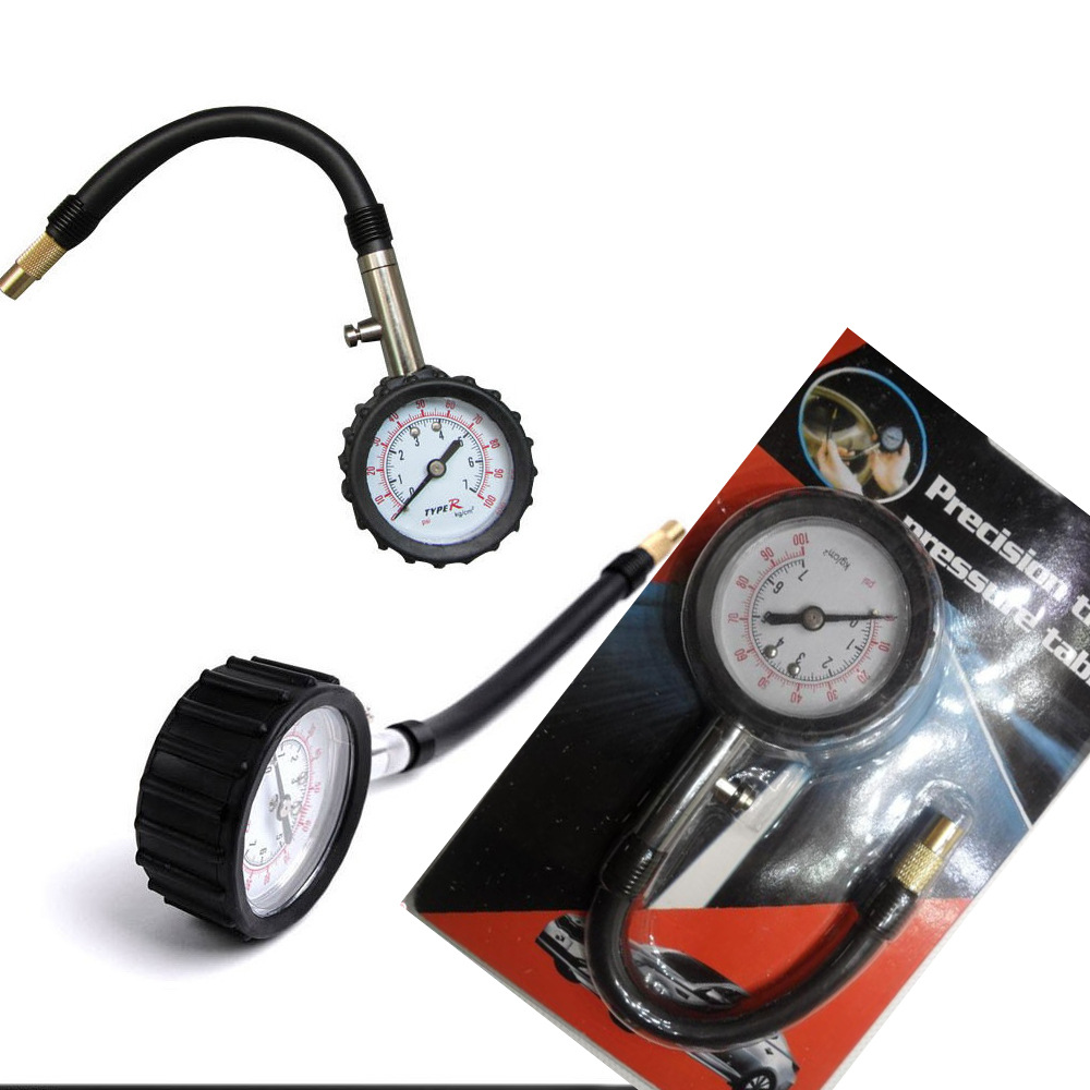 软管胎压 高精密度汽车胎压计胎压表检测 带放气 吸卡装