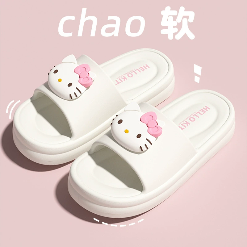 Sanrio тапочки женский интерьер 2025 новый летний противоскользящий мягкий толстый подошв можно носить на улице легкие холодные тапочки