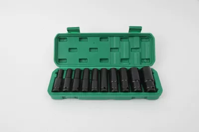 Extended Socket Set, 78-Piece Lithium Battery Wrench Socket Set, 10-Piece Pneumatic Extended Socket Set, Extended Hex Socket Set (Mühərrik tənzimləmə alətləri) - extended-sleeve-set-of-10-pieces-8-17mm