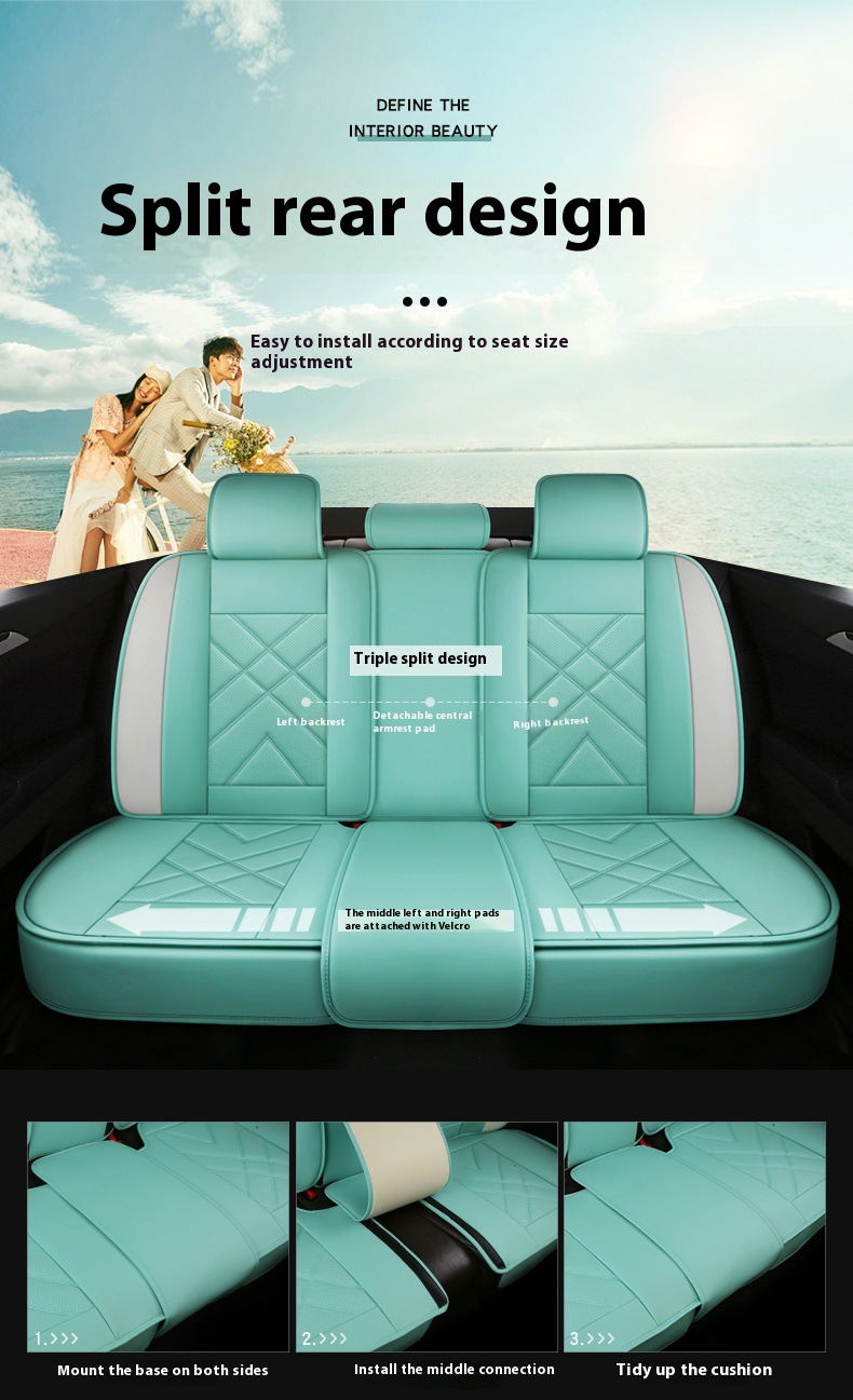 Foreign Trade Cross-border International Station Seat Cushion Pineapple Color Full Leather Universal Five-seat Car Seat