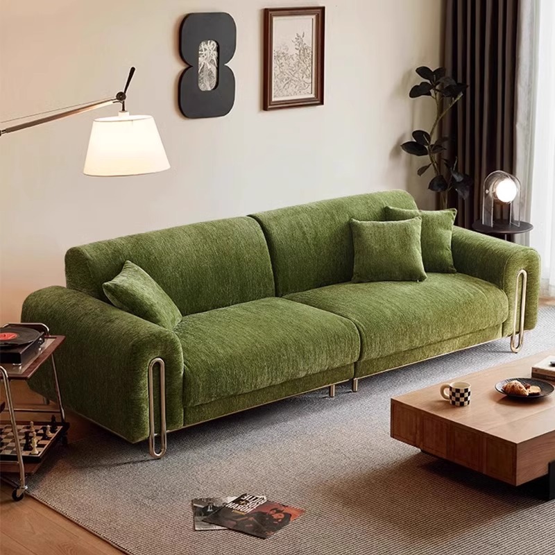 Sofá de tela de estilo retrógrado francés, sofá de estilo medieval recto y sofá de estilo medieval de estilo pequeño tipo de casa