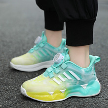 男童运动鞋春季跑步鞋2024新款夏网面儿童老爹鞋旋转钮扣鞋子女孩