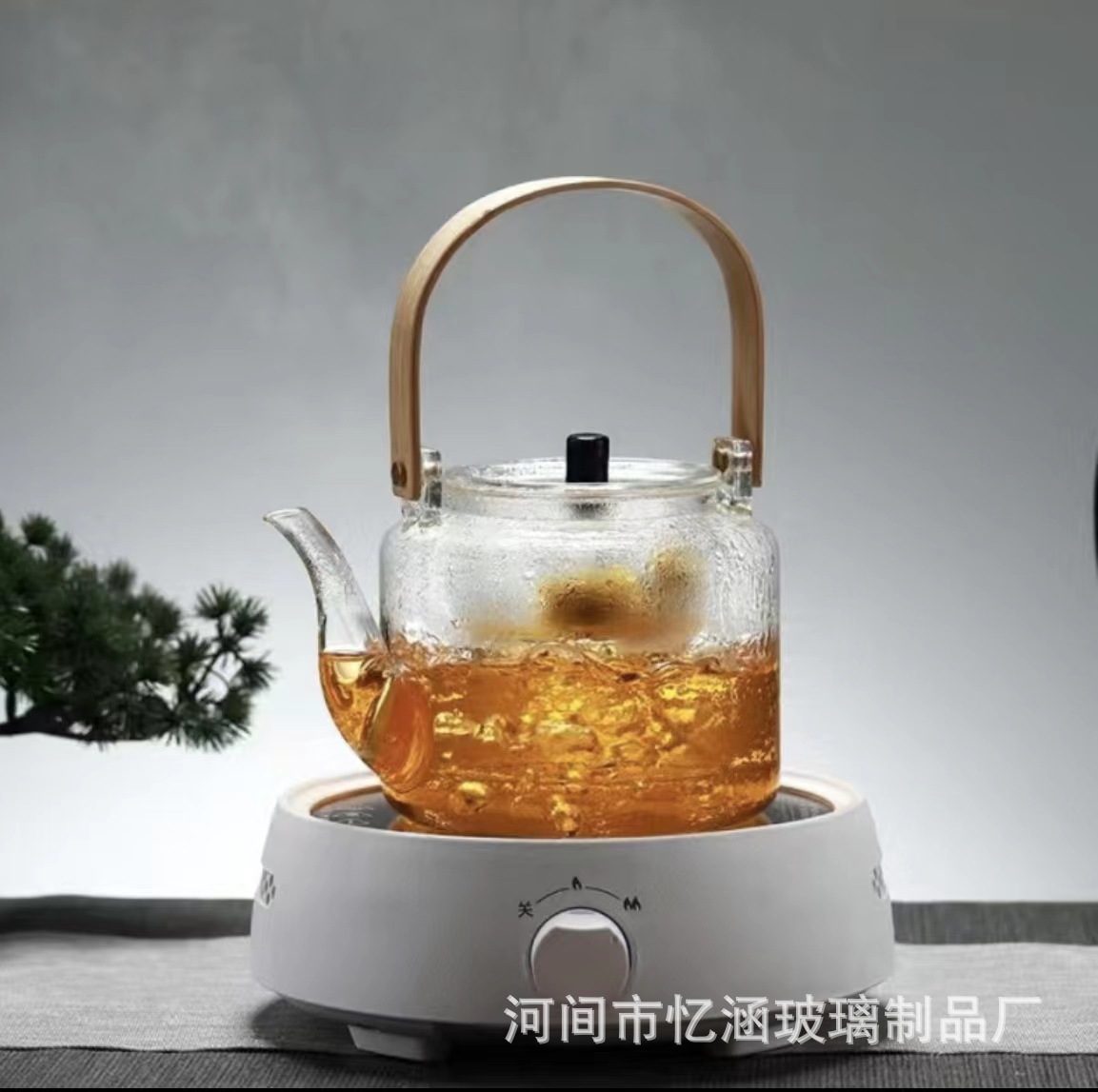 工厂直销蒸煮双用茶壶耐高温玻璃煮茶壶家用高硼硅耐热烧茶壶