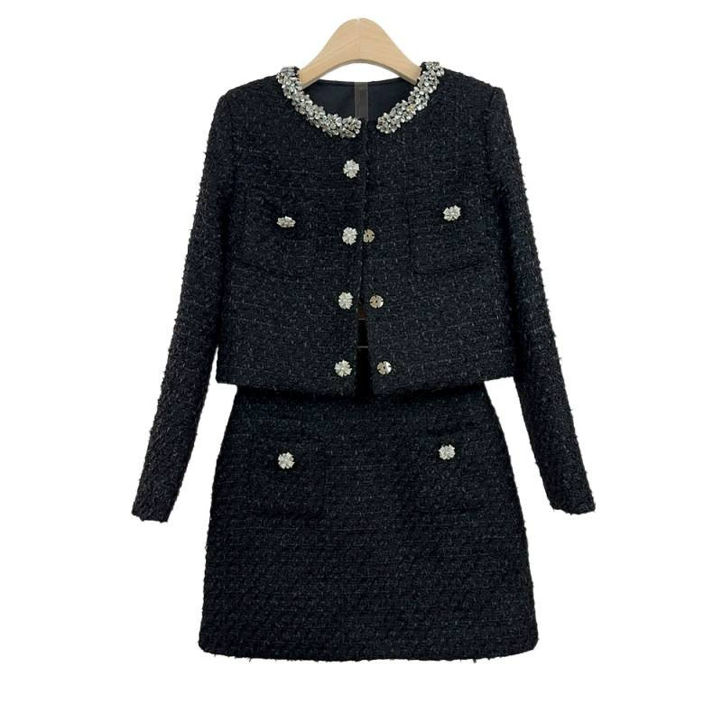 Комплект, куртка, юбка, стиль Chanel