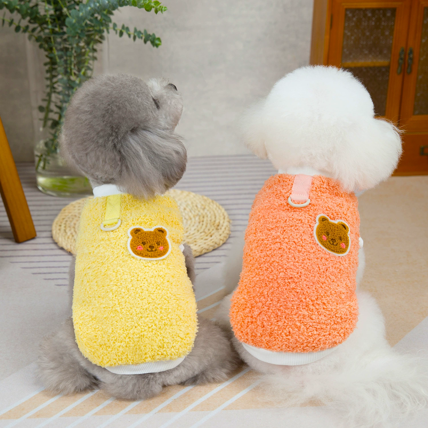 Домашние собаки Осенняя и зимняя одежда Тедди Би Медведь Маленькая собака теплая двусторонняя бархатная одежда 24 Двойные облака бурый медведь Флис