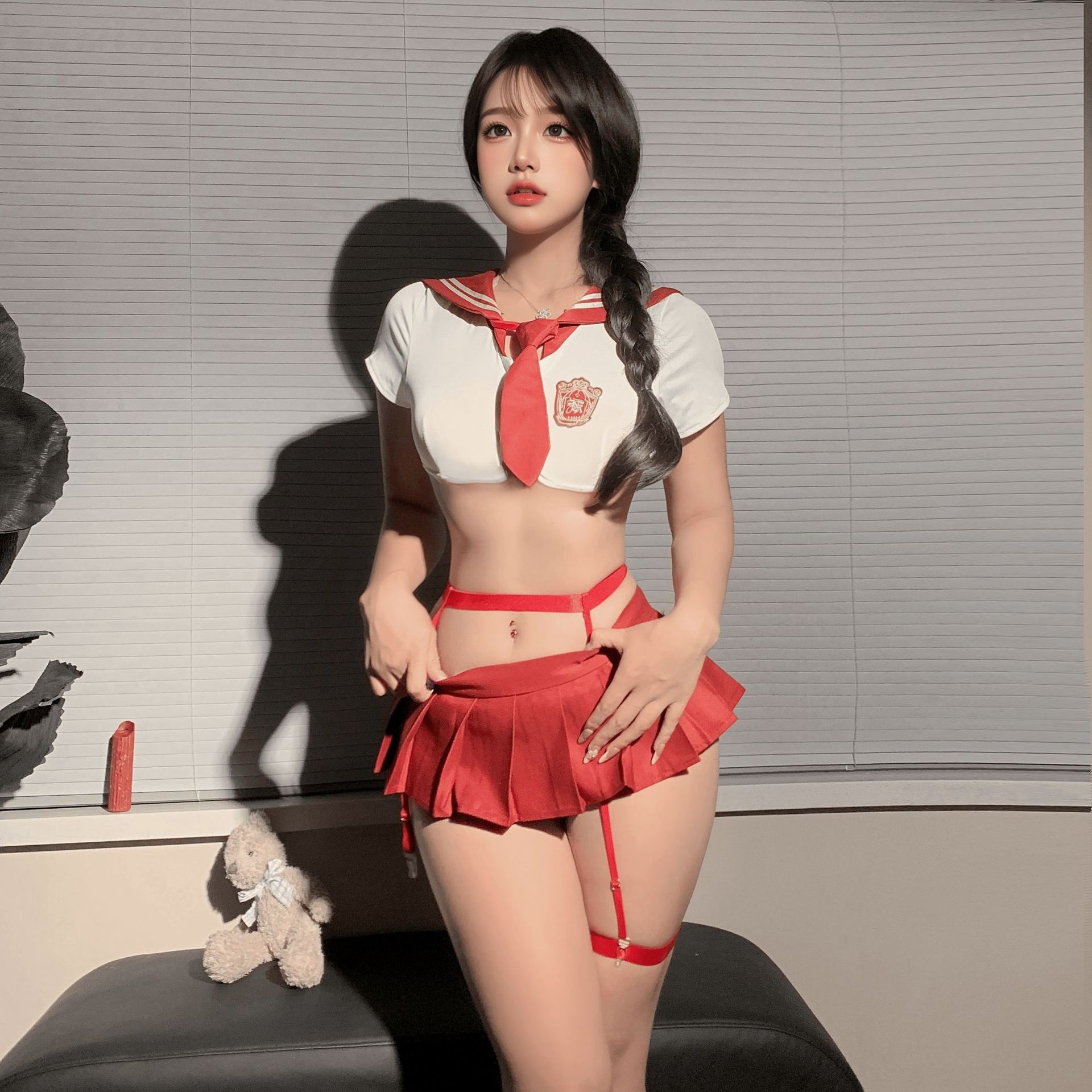 Sexy Jk Student Suit Sexy Intimates Cute Short Skirt Tube Top Preppy Style Suspender Skirt Sailor Suit Pajamas Suit