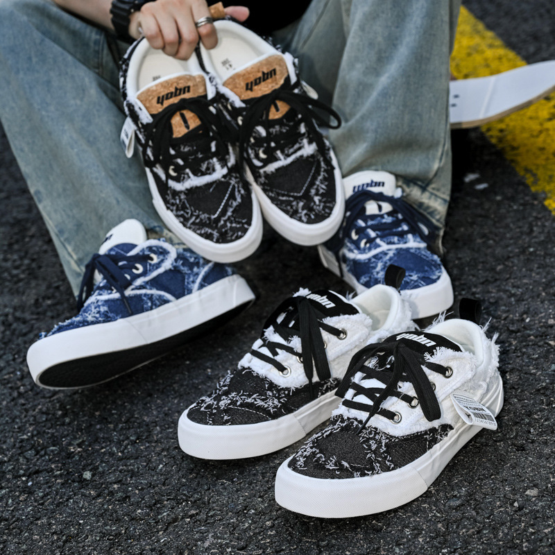 Canvas men's shoes, summer trendy brand, unique design, versatile thick-soled youth sports casual sneakers Canvas men's shoes, summer trendy brand, unique design, versatile thick-soled youth sports casual sneakers