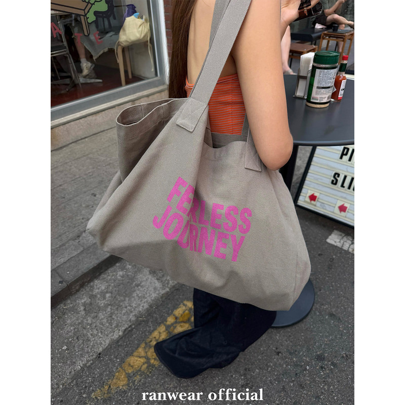 Ranwear 'Fearless Journey' Limited Edition Large Capacity Versatile Single-Shoulder Canvas Tote Bag