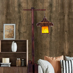 跨境新款 3d仿木纹墙贴深棕色网红直播背景墙胡桃木色PVC壁纸自粘