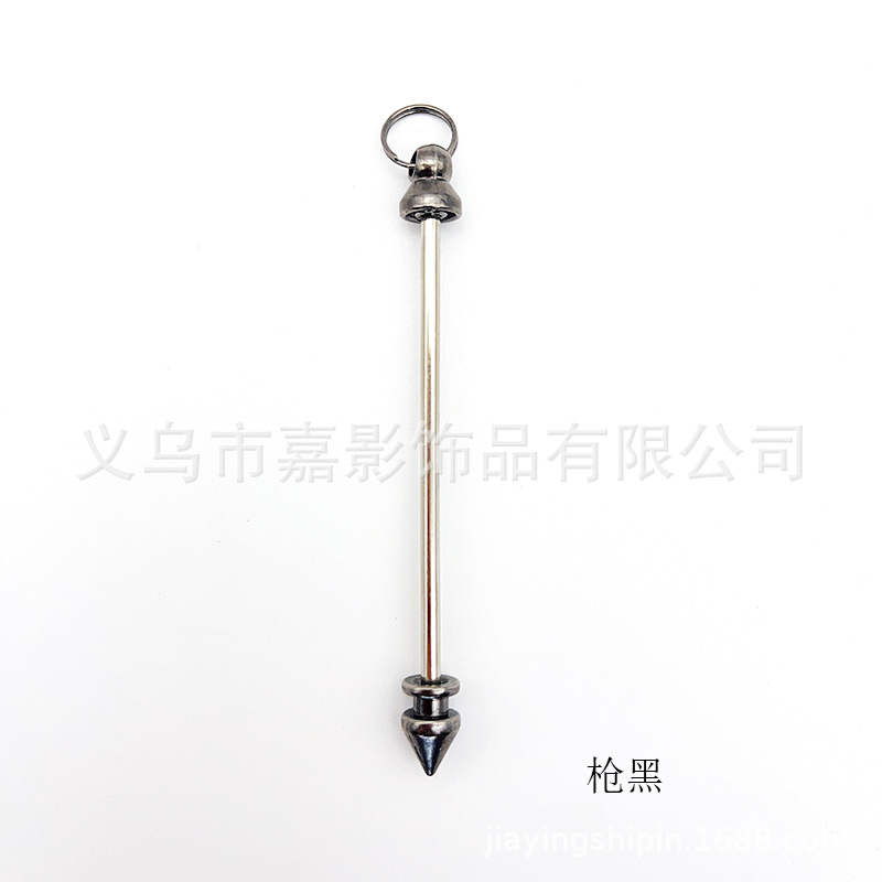 Cruz-Frontera de galvanoplastia metal multi-color Punta de bala remache de doble cabeza tornillo desmontable DIY con cuentas llavero colgante