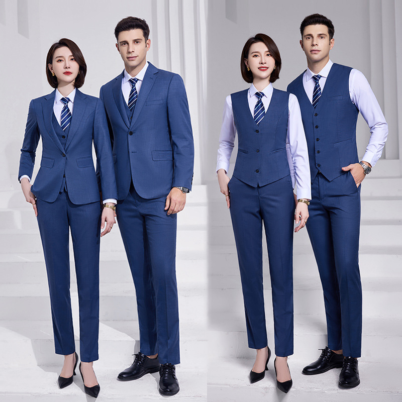 Haze Blue Suit Workwear Suit Business Formal Wear for Men and Women Byd 4S Store Group Purchase Workwear Embroidered Logo