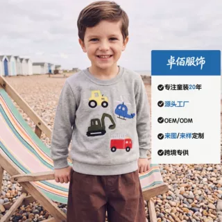 秋季冬季男童印花绣花卫衣儿童卫衣图案支持来图来样定制贴牌加工