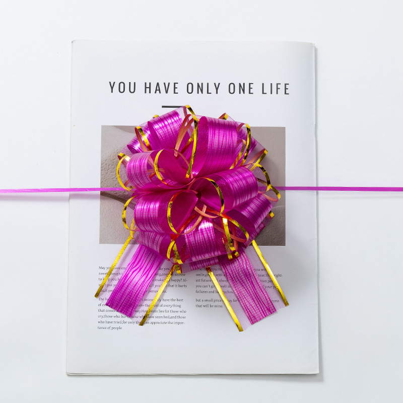 Flores de mano de cinta de color, flores de boda, decoración de escaleras, embalaje de regalos, caja de regalos, props de diseño de boda