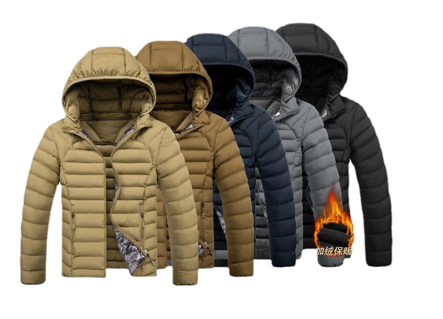 2023 transfronteriza costilla abrigo hombres forrado de lana engrosada abrigo de algodón acolchado con capucha abajo abrigo de algodón acolchado raqueta de algodón europeo y americano Comercio exterior al por mayor