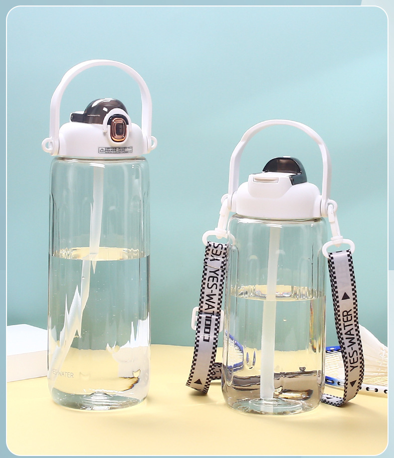Summer outdoor fitness water bottle for couples, plastic water cup, large-capacity portable straw cup, ton ton bucket pic 30