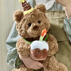 ケーキ熊公仔ぬいぐるみ女の子かわいい添い寝なだめ熊人形抱き熊誕生日プレゼント女の子