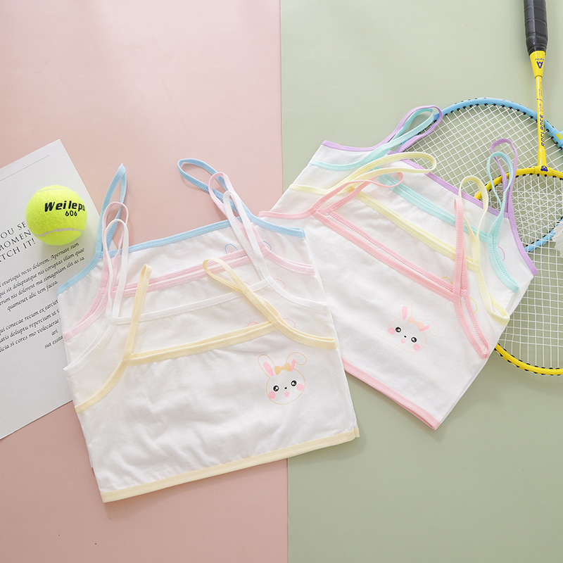 Girls' Underwear Developmental Small Vest Primary School Students Pure Cotton Little Girl Sling Inner Wear Children's Bra Tube Top Thin