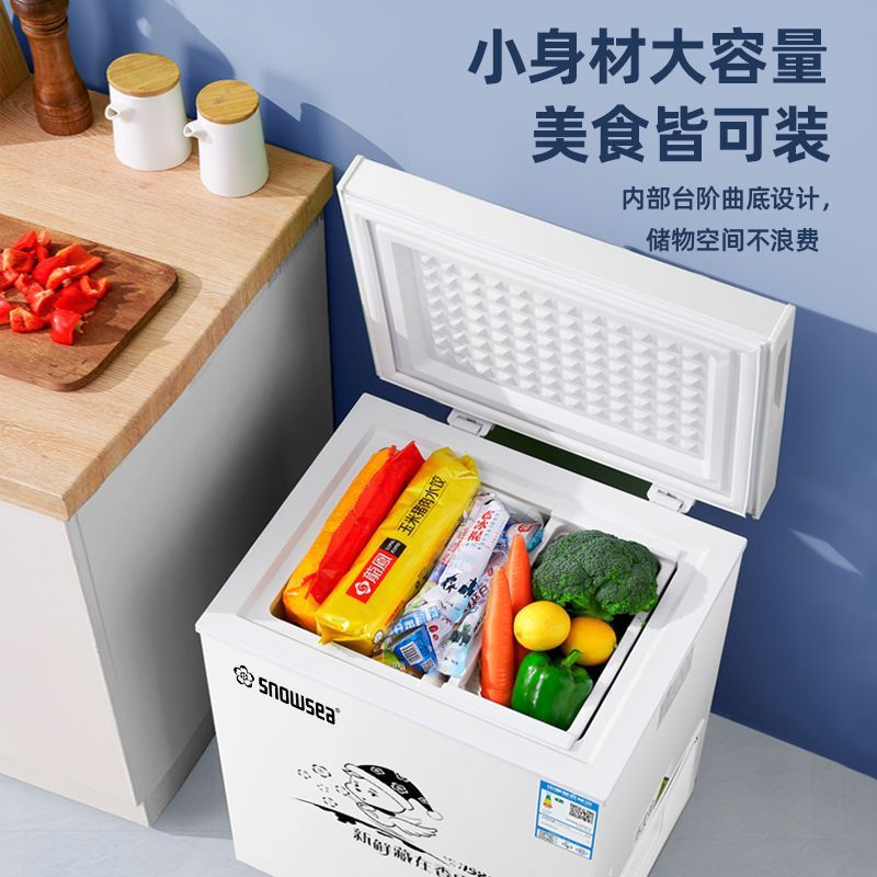 Snowsea Small Freezer Household Small Freezer Refrigeration and Freezing Dual-Purpose Mini Power-Saving Small Refrigerator Commercial Freezer