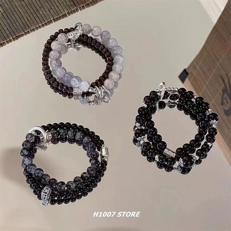 Moyu Glacier Hand-made Double-layer Glaze Beads Men's Bracelet Women's Bracelet Couple's Original New Chinese Style Jewelry