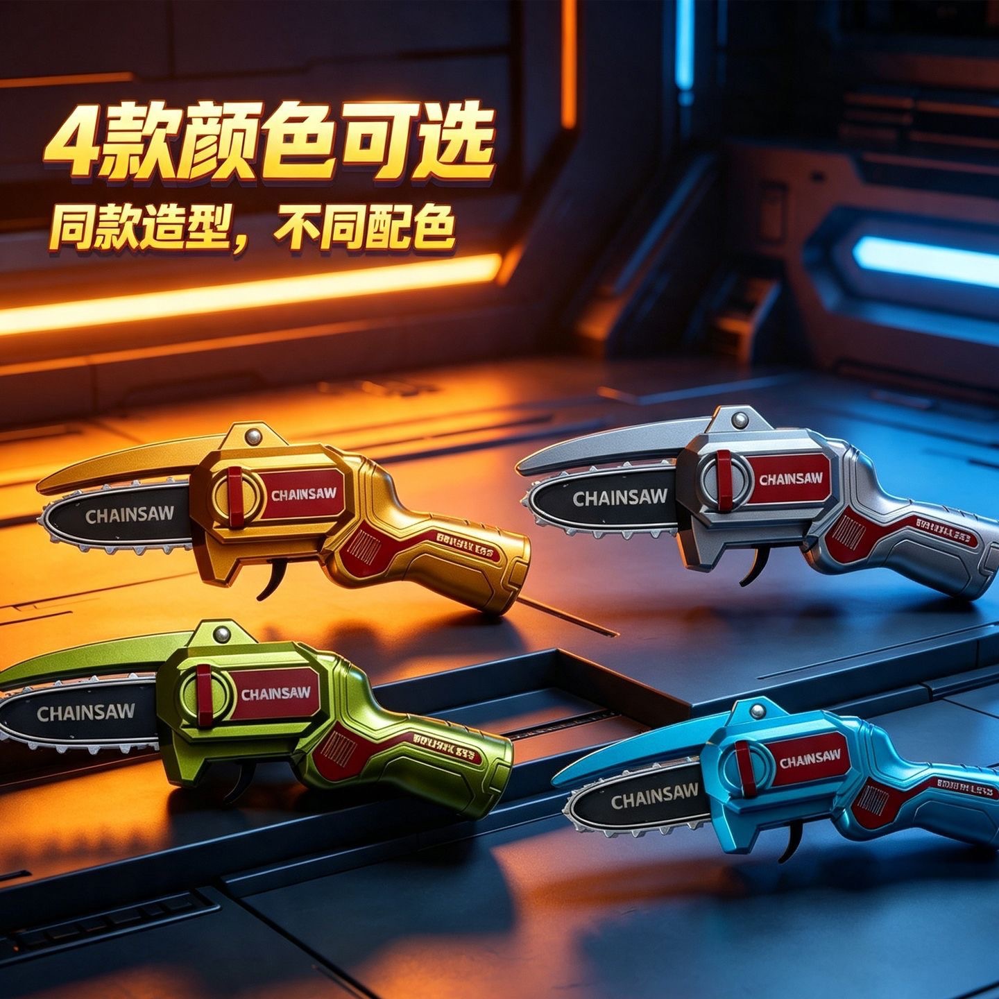 [Hot Selling Toy] Manually Pressable Simulation Chainsaw with Saw Sound Effect - Parent-Child Interactive Toy