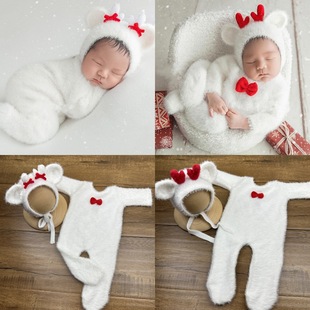 kd photography props newborn baby full moon photo baby props Christmas elk clothes Z470 children's studio clothing