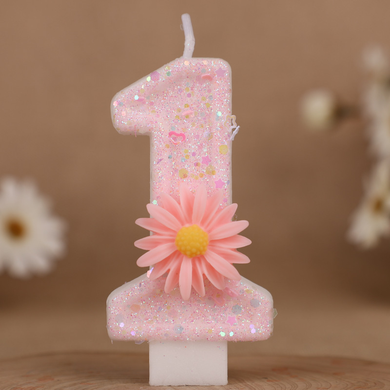 クロスボーダー Amazon Xiyin クリエイティブ ピンクひまわりデジタル誕生日キャンドル ケーキ デコレーション 0-9 デジタル キャンドル用|undefined