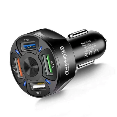 Mobil şarj cihazları phone charger cigarette lighter - standard-22w-standard-charging-with-no-display-four-port-charging-fully-compatible-and-safe-for-devices-double-sided-tpyec-charging-cable