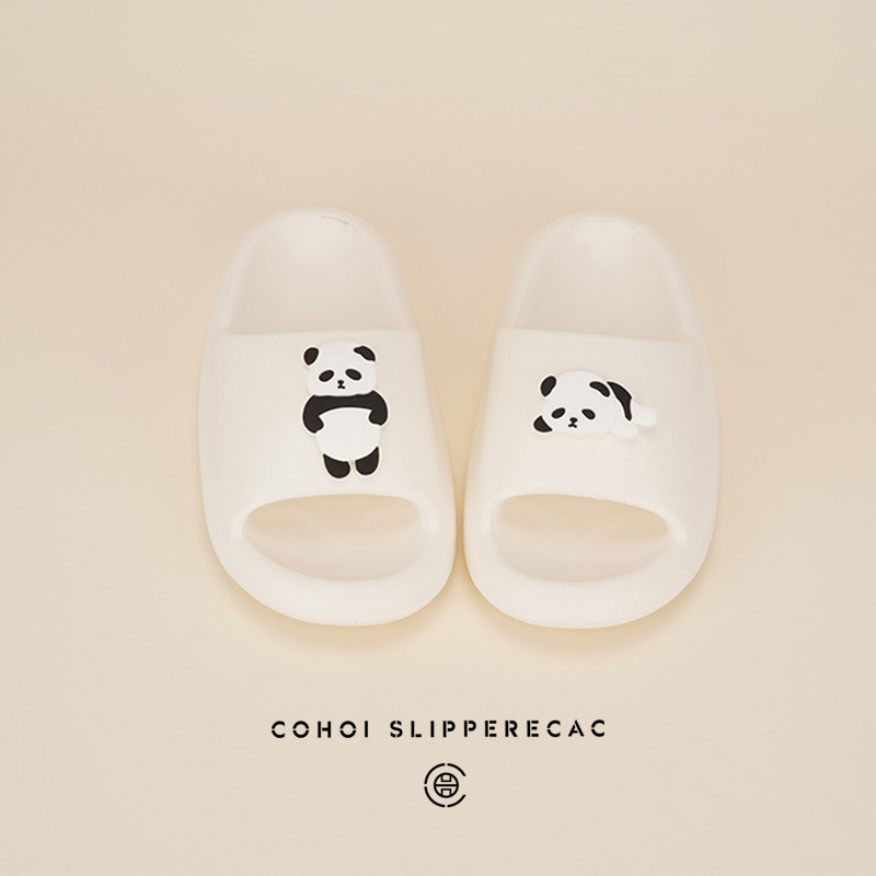 Cartoon Panda Slippers for Women's Outer Wear 2025 Summer New Thick Sole Slippers for Couple Men's plus size Slippers