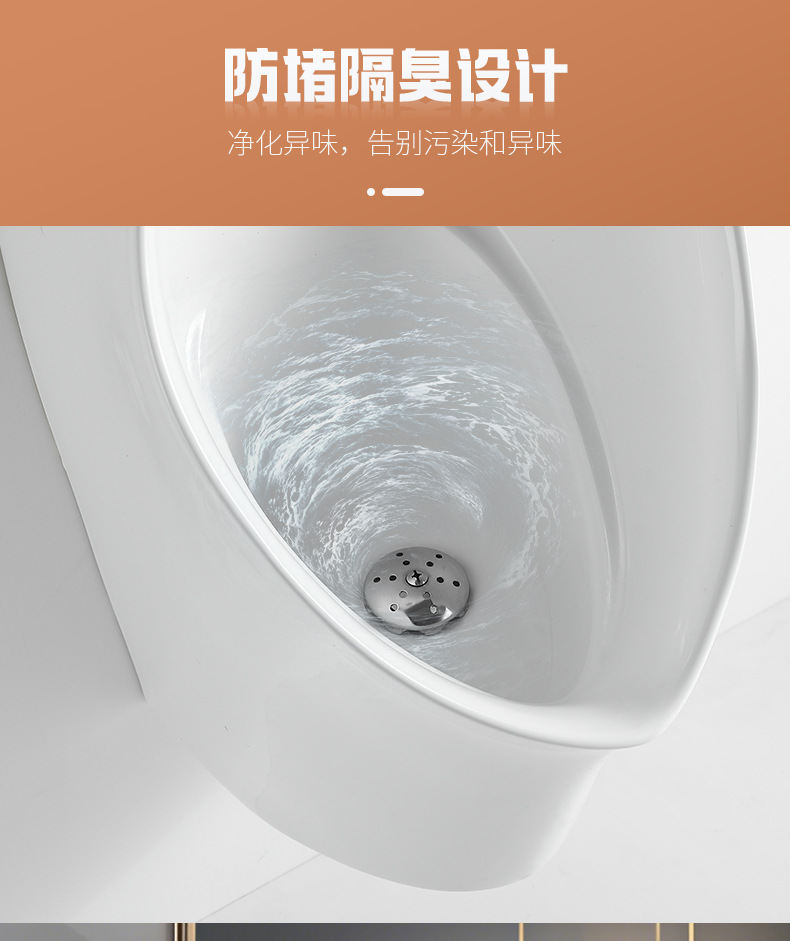 The new smart sensor urinal features a nano-sensing glazed men's urinal bowl with a high edge design and a ceramic urinal undefined