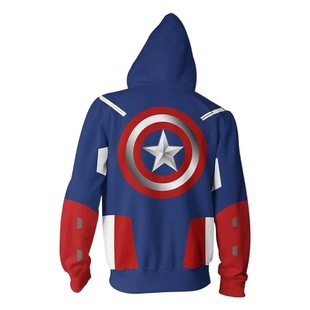 Revenge 4 Captain America 3D printed zipper cardigan hooded cospaly anime peripheral sweater