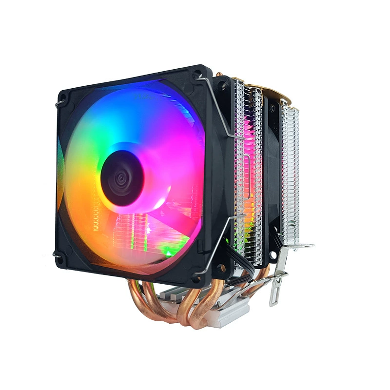 Радиатор CPU с 4 тепловыми трубками, двойная башня, двойной вентилятор, чистая медь, 9 см RGB вентилятор, поддержка платформы AMD