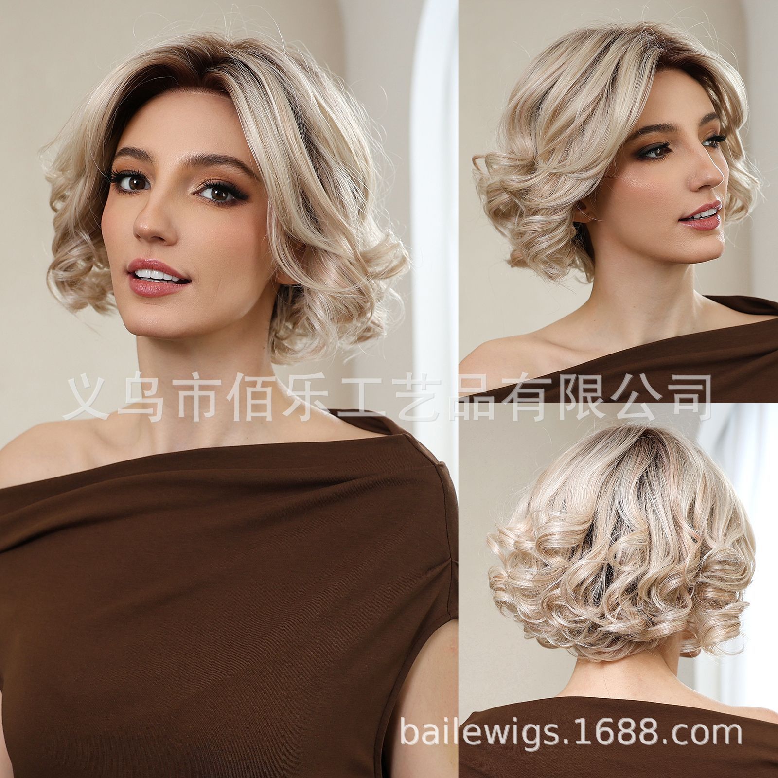 MONO pelucas de red, cabello corto marrón, cabello recto, seda japonesa de 8 pulgadas, pelucas al por mayor en stock transfronterizo